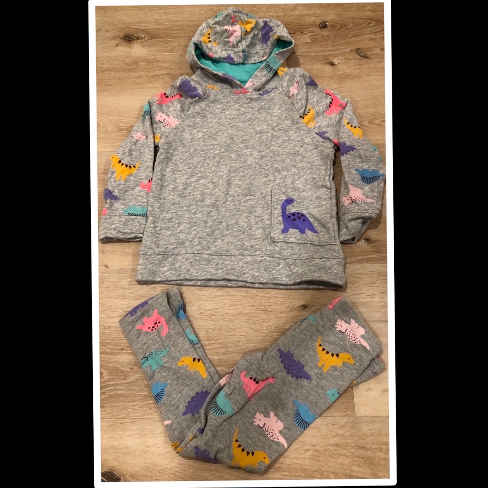 Girls long sleeve hoodie with matching leggings